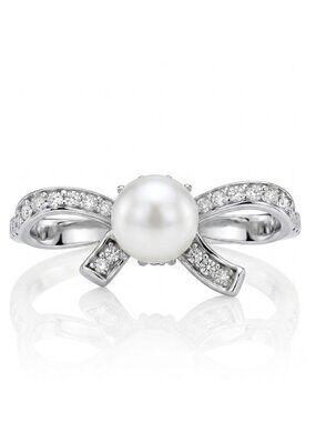 Pearl Bow ring, 925 Sterling Silver Charmed Aroma